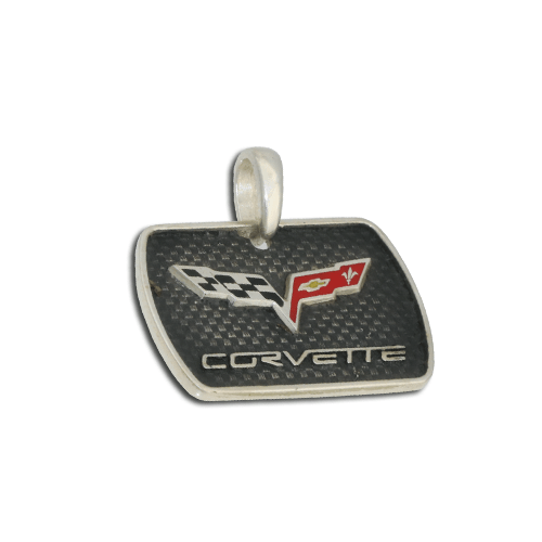K333-SS C6 Corvette Carbon Fiber Looking Pendant